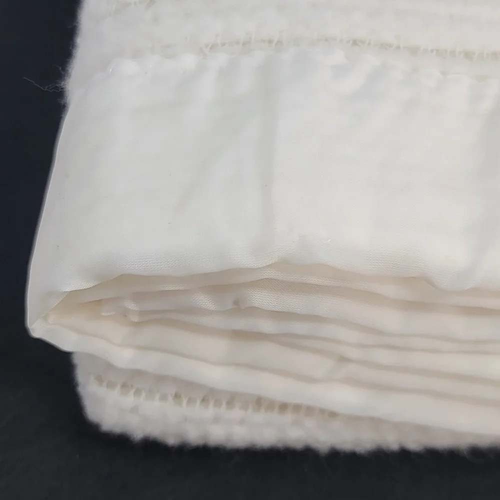 Vintage Twin White Acrylic Blanket Satin Trim Soft Plush 71x84 Made USA